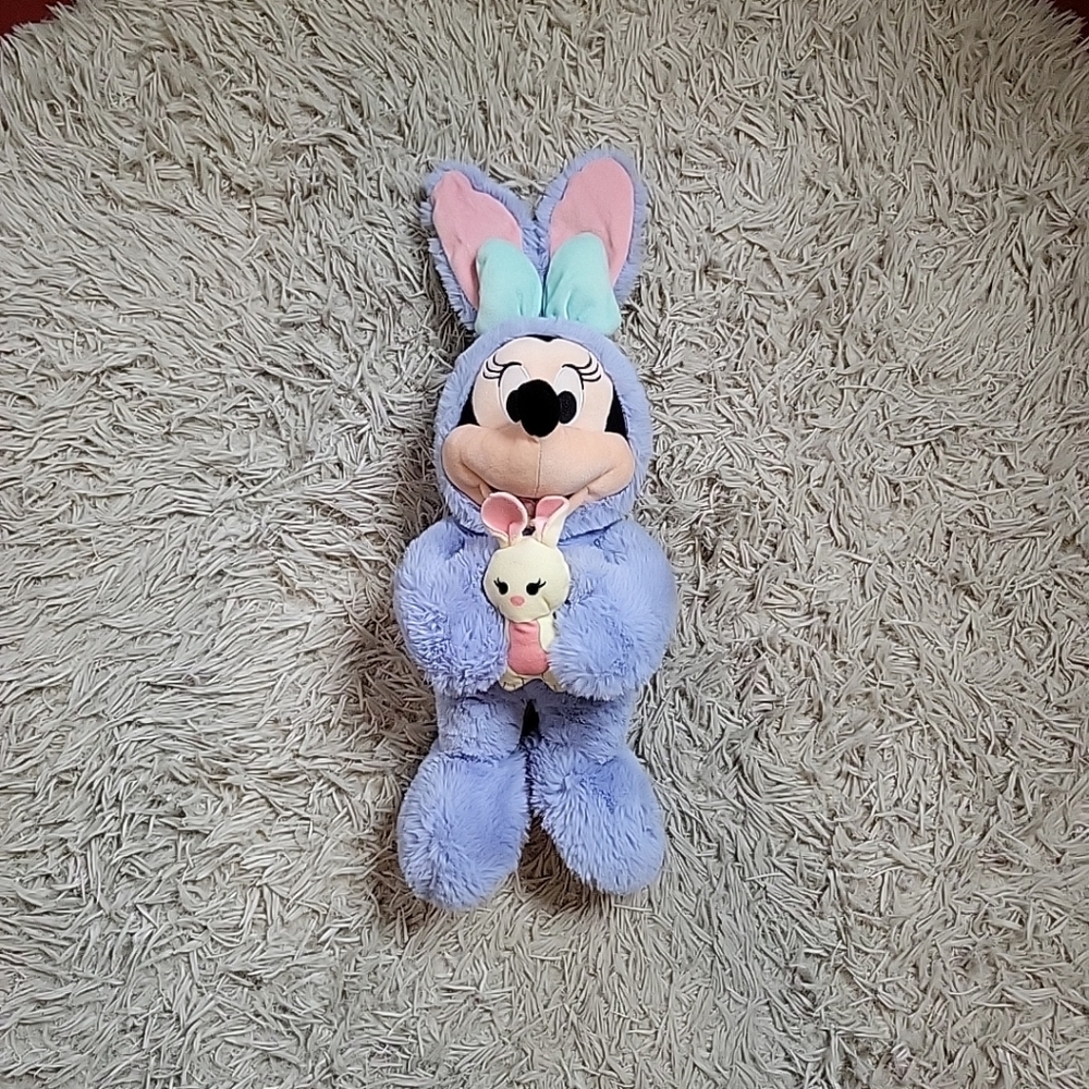 Disney Minnie Mouse Easter Bunny Stuffed Animal Plush Disney Store 2019 Spring ✨